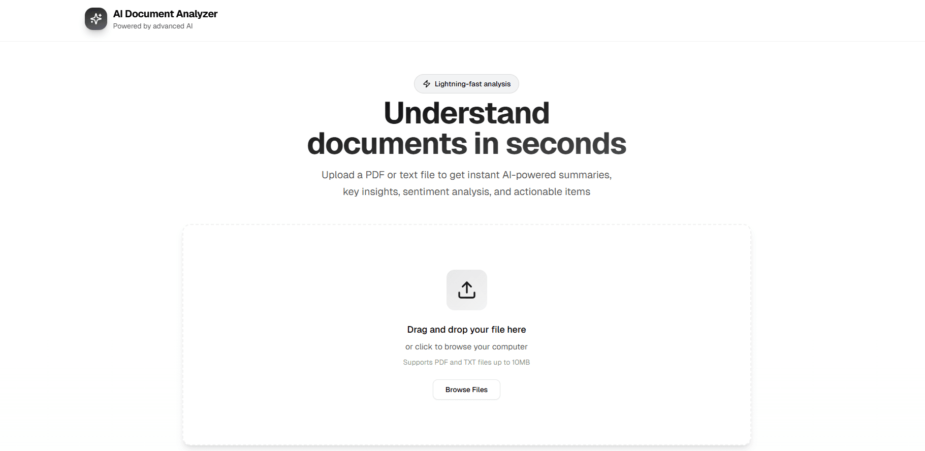AI document intelligence dashboard